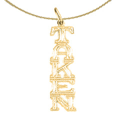 Anhänger mit Aufschrift „Taken“ aus 14 Karat oder 18 Karat Gold