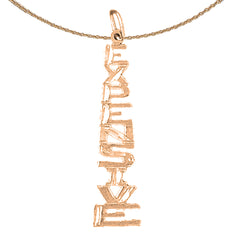 14K or 18K Gold Expensive Saying Pendant