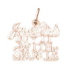 14K or 18K Gold Jewelers Do It With Sparkle Saying Pendant