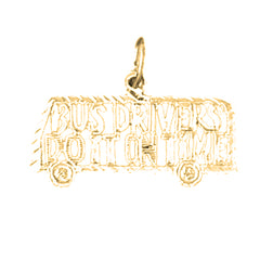 14K or 18K Gold Bus Drivers Do It On Time Saying Pendant