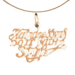 14K or 18K Gold Hairdressers Do It With Style Saying Pendant