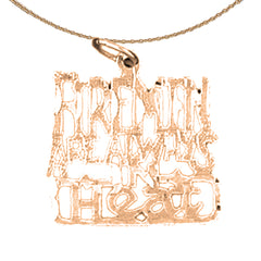 14K or 18K Gold Firemen Are Always In Heat Saying Pendant