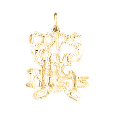 14K or 18K Gold Cops Love Big Busts Saying Pendant