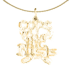 14K or 18K Gold Cops Love Big Busts Saying Pendant