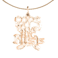 14K or 18K Gold Cops Love Big Busts Saying Pendant