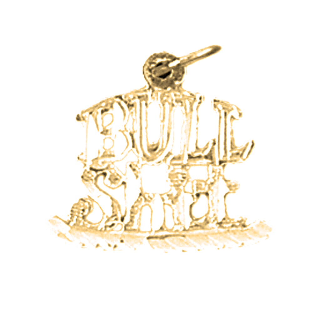 14K or 18K Gold Bull Shit Saying Pendant