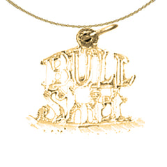 14K or 18K Gold Bull Shit Saying Pendant