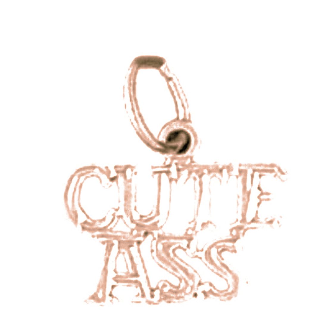 14K or 18K Gold Cute Ass Saying Pendant