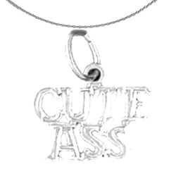 14K or 18K Gold Cute Ass Saying Pendant