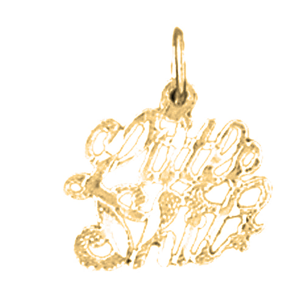 14K or 18K Gold Little Shit Saying Pendant