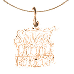 14K or 18K Gold Sweet Little Bitch Saying Pendant
