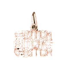 14K or 18K Gold Bitch Bitch Bitch Saying Pendant