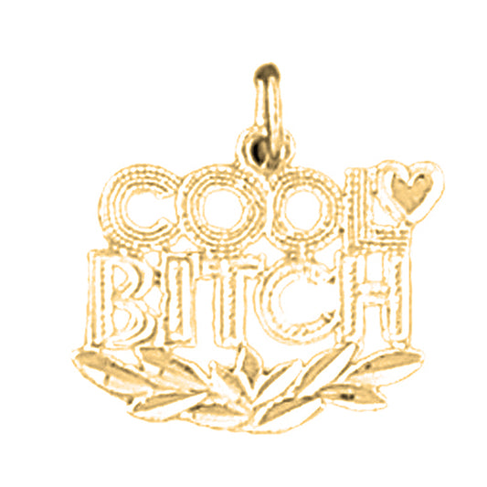 14K or 18K Gold Cool Bitch Saying Pendant