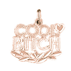 14K or 18K Gold Cool Bitch Saying Pendant