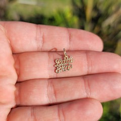 14K or 18K Gold Little Shit Saying Pendant