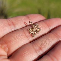 14K or 18K Gold Little Shit Saying Pendant