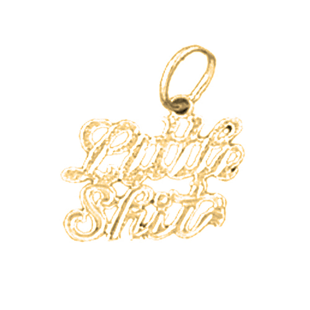 14K or 18K Gold Little Shit Saying Pendant