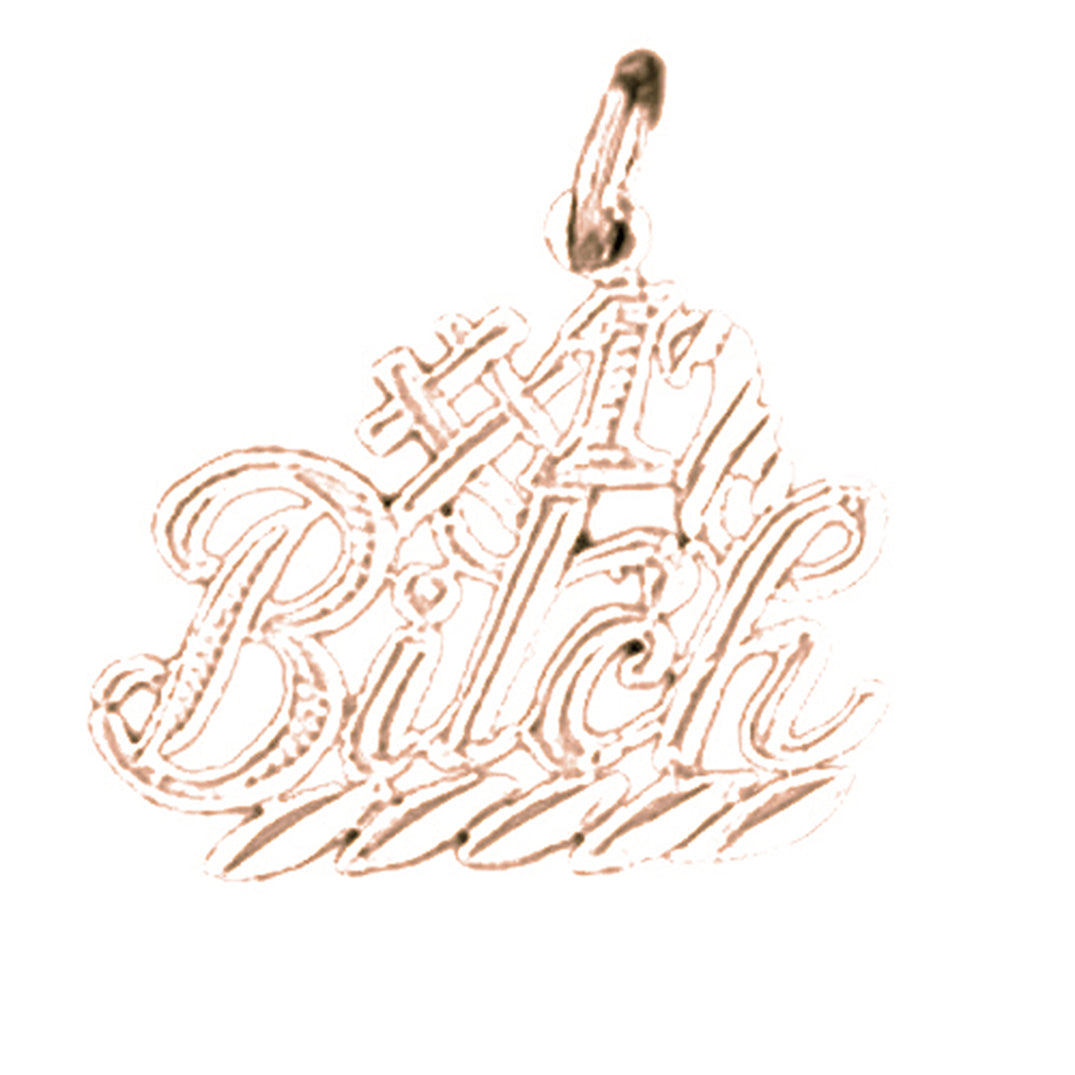 14K or 18K Gold #1 Bitch Saying Pendant