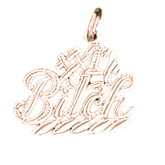 14K or 18K Gold #1 Bitch Saying Pendant