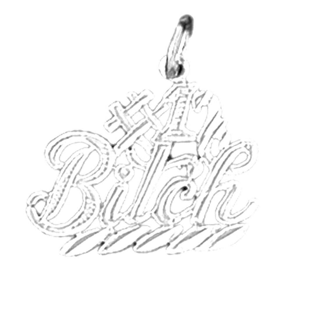 14K or 18K Gold #1 Bitch Saying Pendant