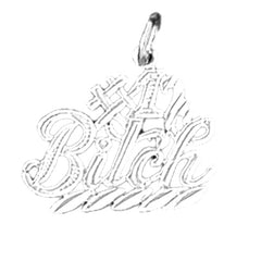 14K or 18K Gold #1 Bitch Saying Pendant