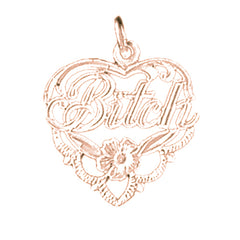 14K or 18K Gold Bitch Saying Pendant