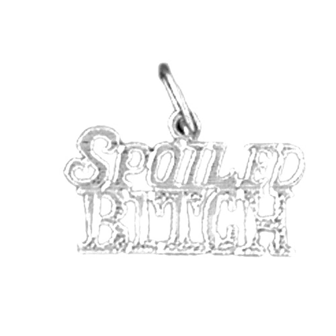14K or 18K Gold Spoiled Bitch Saying Pendant