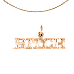 14K or 18K Gold Bitch Saying Pendant