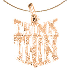Anhänger mit dem Spruch „Think Thin“ aus 14-karätigem oder 18-karätigem Gold