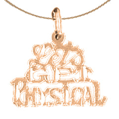 14K or 18K Gold Lets Get Physical Saying Pendant