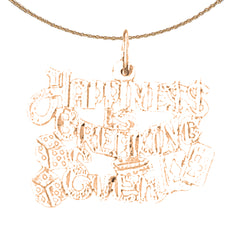 14K or 18K Gold Happiness is Breaking Even Saying Pendant