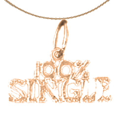 14K or 18K Gold 100% Single Saying Pendant