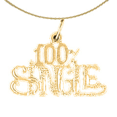 14K or 18K Gold 100% Single Saying Pendant