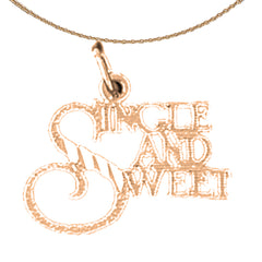14K or 18K Gold Single And Sweet Saying Pendant