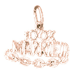 14K or 18K Gold 100% Married Saying Pendant