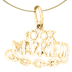 14K or 18K Gold 100% Married Saying Pendant