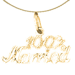 14K or 18K Gold 100% Married Saying Pendant