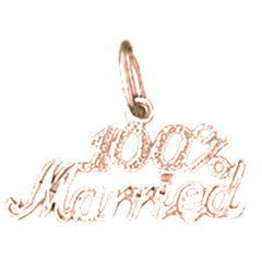 14K or 18K Gold 100% Married Saying Pendant