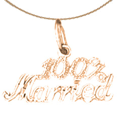 14K or 18K Gold 100% Married Saying Pendant