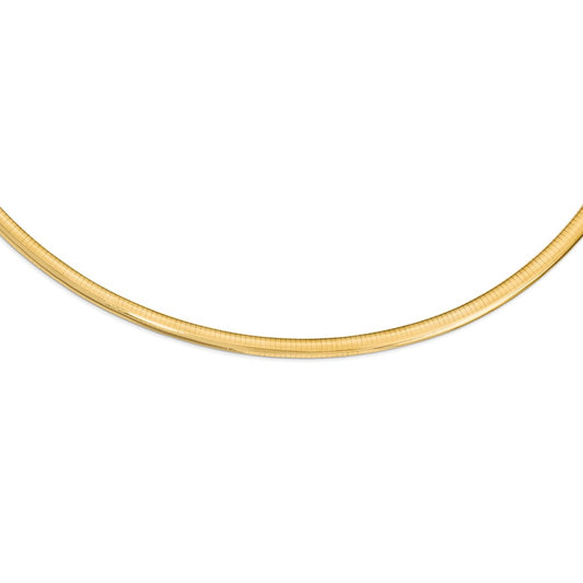 14K Yellow Gold 8mm Lightweight Domed Omega Chain