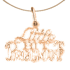 14K or 18K Gold Little Bit Pregnant Saying Pendant