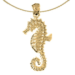 10K, 14K or 18K Gold Seahorse Pendant