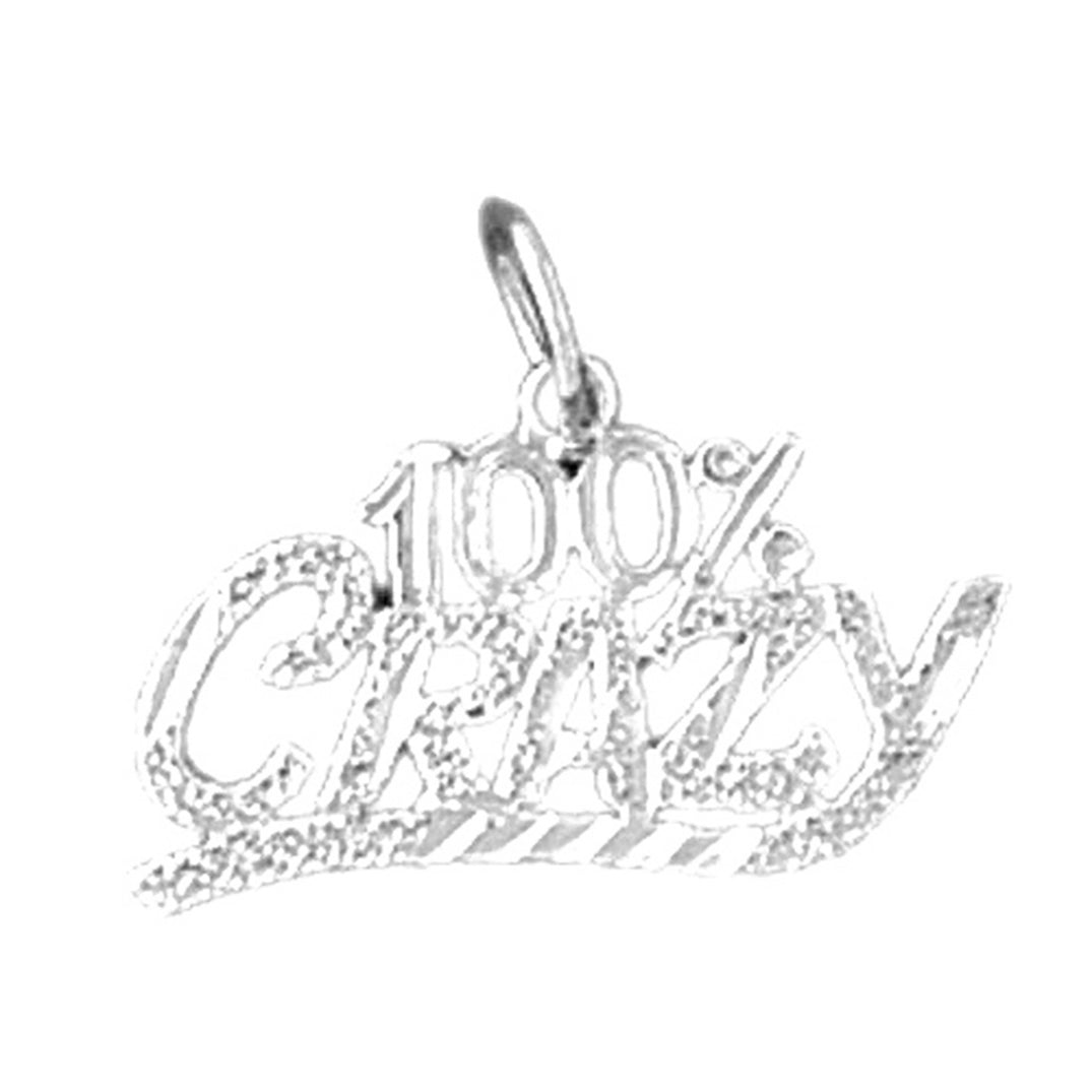 14K or 18K Gold 100% Crazy Saying Pendant