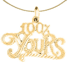 Colgante con texto en oro de 14 quilates o 18 quilates 100 % tuyo