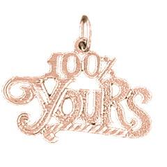 14K or 18K Gold 100% Yours Saying Pendant