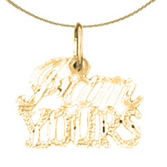 14K or 18K Gold I am Yours Saying Pendant