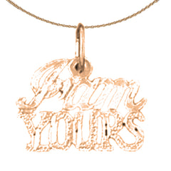 14K or 18K Gold I am Yours Saying Pendant