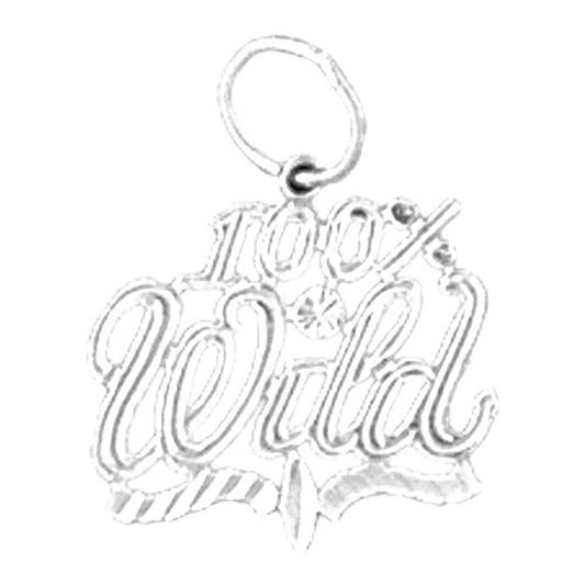 14K or 18K Gold 100% Wild Saying Pendant