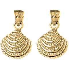 Yellow Gold-plated Silver 16mm Shell Earrings