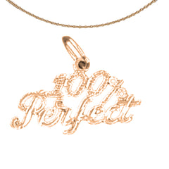 14K or 18K Gold 100% Perfect Saying Pendant